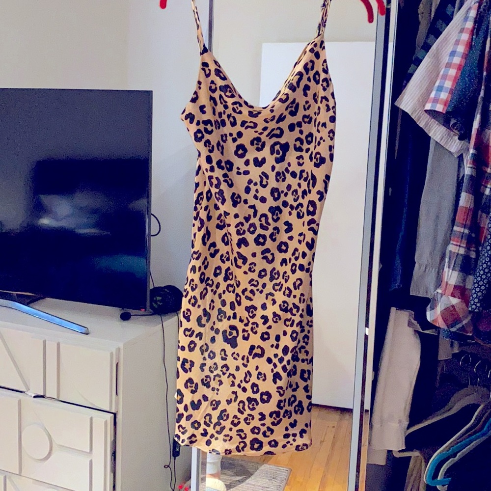 Silk cheetah print dress